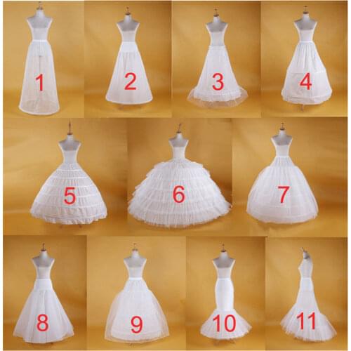 Hot Sell Many Styles Bridal Wedding Petticoat Hoop Underskirt Fancy Skirt Slip White Petticoat Tulle Dress Wedding Puffy Skirt