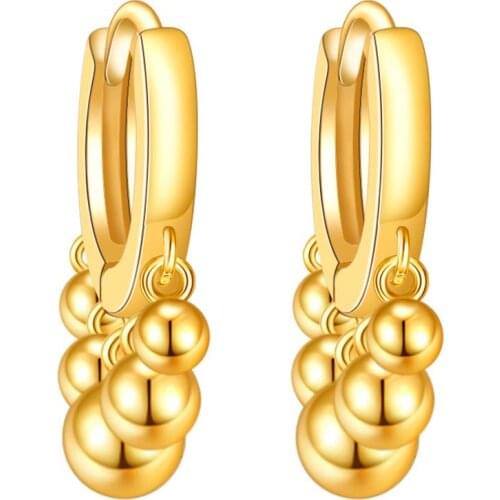 S925 Silver Earring Collision Balls Hoop Earring For Women Wedding Gift Lady Girl Fashion Jewelry