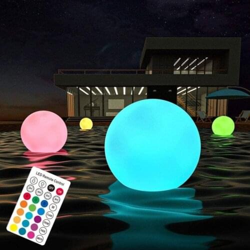 LED Luminous Ball 40-60cm Inflatable Glowing Ball Landscape Lamps for Outdoor Garden Backyard Beach Swimming Pool Decor Lights