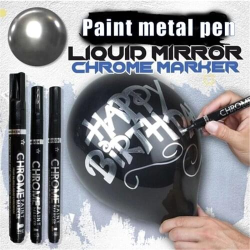 Liquid Mirror Chrome Marker with 0.7/1/3mm Nib Mirror Reflection Sign Pen Soomth Writing JW
