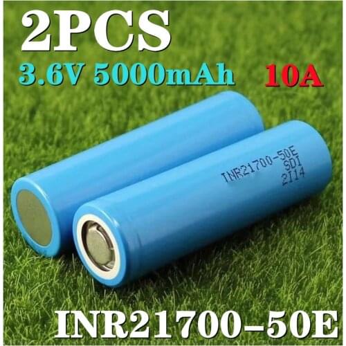 1PCS - 10PCS Original New INR21700-50E 3.6V 10A 5000mAh Rechargeable Li-ion 21700 Battery
