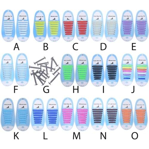 16Pcs Shoe Laces Adult Kid Lazy No Tie Silicone Shoelaces Waterproof Elastic Wash-Free Rainbow for Casual Sneakers Running Boots