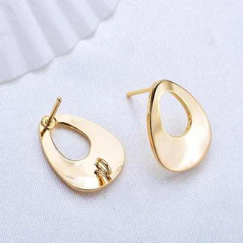 20pcs High Quality Gold Oval Earring Connector Geometry Charms Earring Base Pendant DIY Womens Jewelry