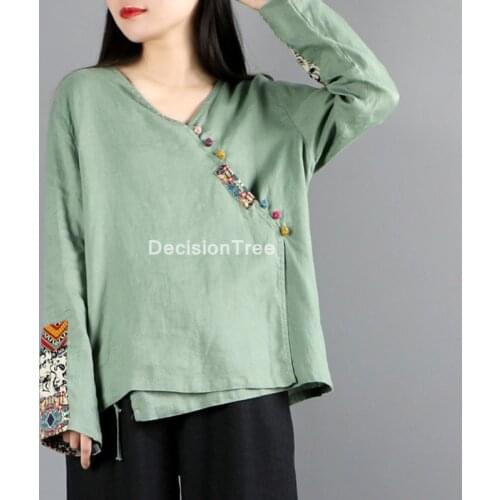 2021 chiffon blouses lady casual shirt traditional chinese style top classic blouse vintage clothes qipao female cheongsam tops