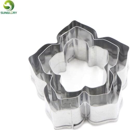 3PCS Stainless Steel Petunia Flower Cutters Set Metal Petal Cookie Cutter Baking Gum Paste Mold Flowers Fondant Cutter Mold Tool