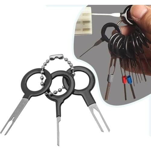 3pcs Automotive Plug Terminal Remove Tool Set Key Pin Car Electrical Wire Crimp Connector Extractor Kit Accessories