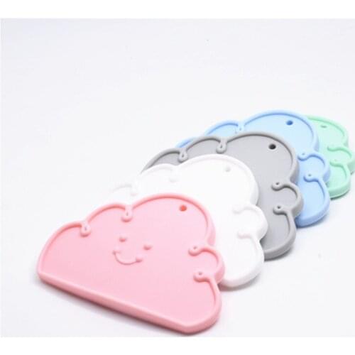 5PCS Silicone Cloud Teether Baby Shower Pacifier Dummy Teething Chewable Pendant Nursing Jewelry Sensory Toy Cloud Shape Teether