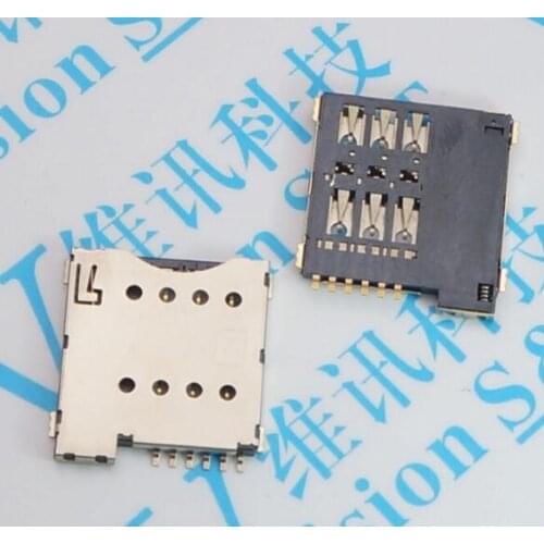 50PCS Small card Micro SIM card hloder 6pins Push type Automatic pop-up phone SIM Card female socket connector
