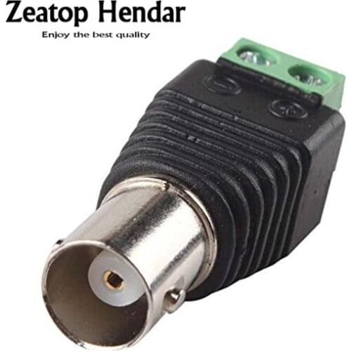 500PCS Free DHL CAT5 To Camera CCTV Video Balun BNC female jack AV Screw Terminal Connector