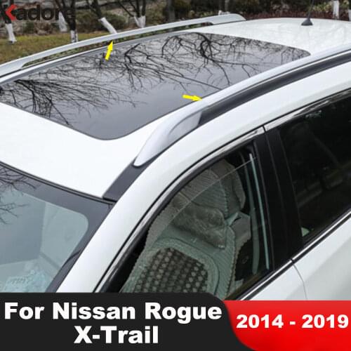 For Nissan Rogue X-Trail 2014 2015 2016 2017 2018 2019 Car Roof Rack Basket Top Rail Cross Strip Bar Luggage Carrier Aluminium