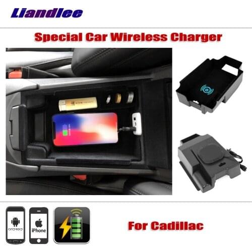 Accessories For Cadillac XT5 ATS ATS-L XTS Special Wireless Phone Charger Armrest Storage For iPhone Android Car Battery Charger
