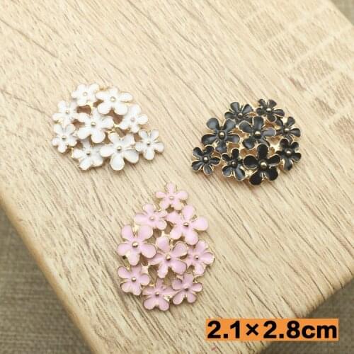 Shiny Crystal flower Flatback enamel Scrapbook Embellishment button DIY Phone Decoration Crafts