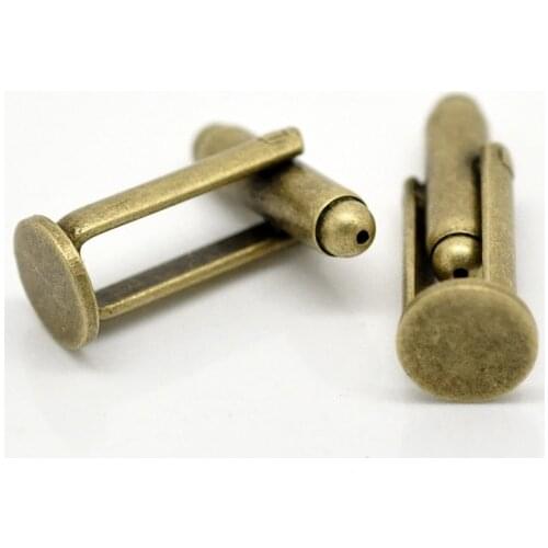 8SEASONS Antique Bronze Cuff Links 25x8mm(Pad: 8mm),sold per packet of 5 pairs (B17323)