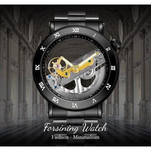 Forsining Watch Fashion Transparent Design Tourbillon Mens Mechanical Watches Casual Sports Men Wristwatches Clock Dropshipping