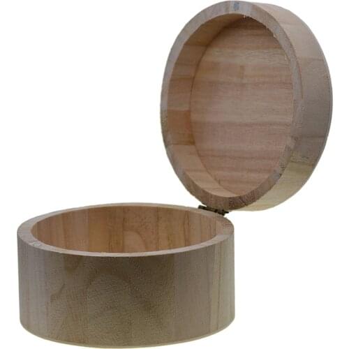 Wooden Storage Box Round Shape Wood Box Jewelry Box Wedding Gift Makeup Cosmetic Desk Rangement Wooden Organizer with Magnetic