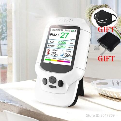 O3 Detector Air Quality Monitor Multi-functional Formaldehyde Air Detection Ozone Detector for Indoor Pollution Monitoring