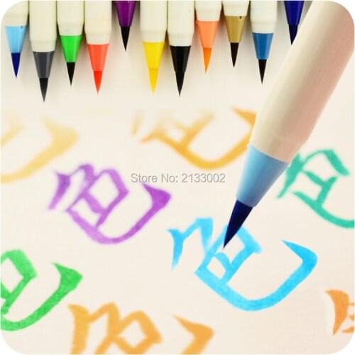 Fineliner Art Marker Watercolor Marker Brush Writing Brush Calligraphy Brush Cartoon Pen Colors Soft Brush Pens Stationery