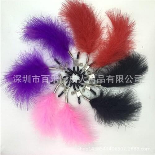 Adult Games Nipple Clamps Adult Sex Product Feather Chest Clip Female Breast Clitoris Clip Massage Sex Toys Couple Flirting Toys