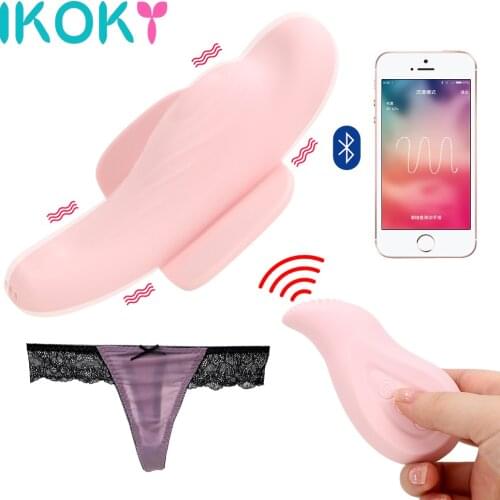 IKOKY Wireless Remote Control Invisible C String Vibrating Panties Bluetooth APP 12 Speeds G-spot Massage Clitoris Stimulator