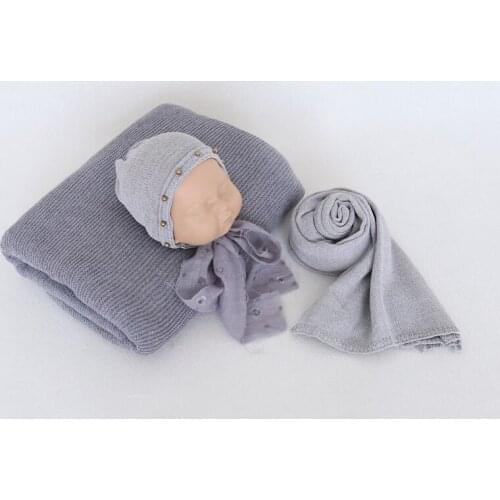 Cotton Baby Wrap Hat Set Newborn Boy Girl Pearl Soft Swaddle Wrap Blanket Sleeping +Hat+ Wrap Baby Gifts 3Pcs Set Accessories