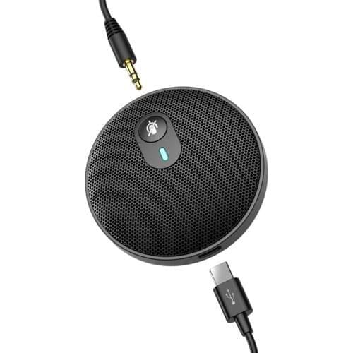 USB Conference Computer Microphone Omnidirectional Condenser Desktop Type-C 3.5mm AUX Pick Up Wired Microphone Mute Function