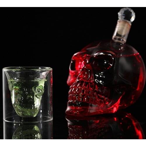 Creative Skull Glass Whisky Vodka Wine Crystal Bottle Spirits Cups Transparent Wine Drinking Cups Bar Home Hotsale Big Sale