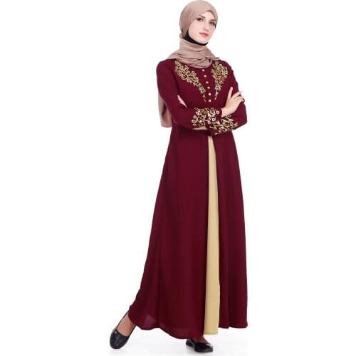 Donsignet Muslim Dress Middle East Islamic Ramadan Eid Dubai Abaya Turkey Southeast Asia Muslim Fashion Robe Bronzing Long Dress
