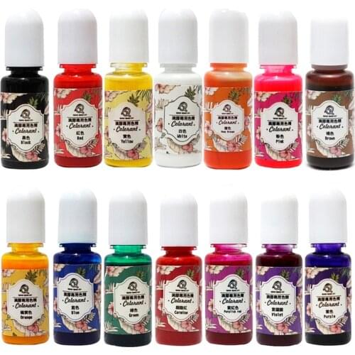 QIAOQIAODIY 10ML Epoxy Resin Pigment UV Resin Coloring Dye Colorant Resin Pigment DIY Handmade Crafts Art Sets 14 Colors