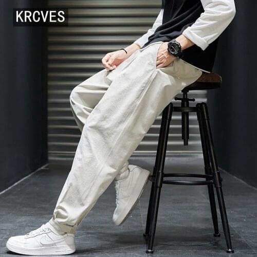 2021 New Style Overalls MenS Straight Tube Loose American Waistband Down Feeling Harlem Pants Trend Versatile Pants