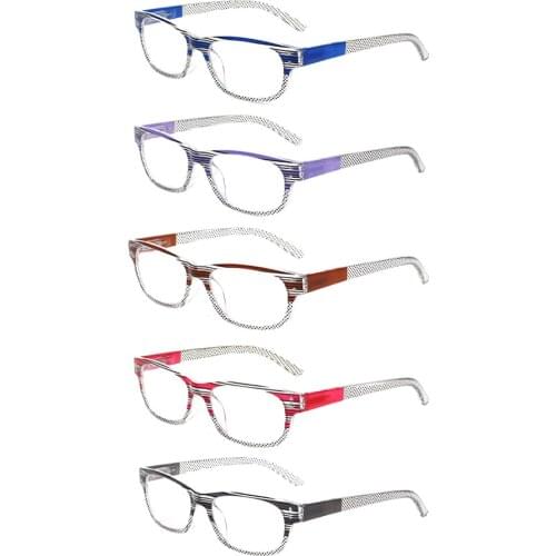 5 Pack Reading Glasses Fashion Spring Hinge Female Reader