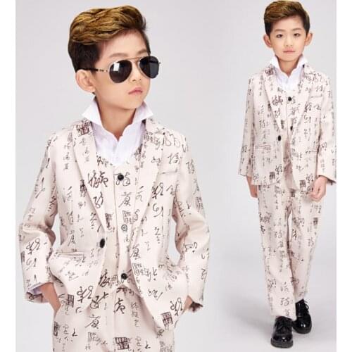 Printing clothes men suits child designs stage Chinese character calligraphy singers baby jacket men blazer star style dress