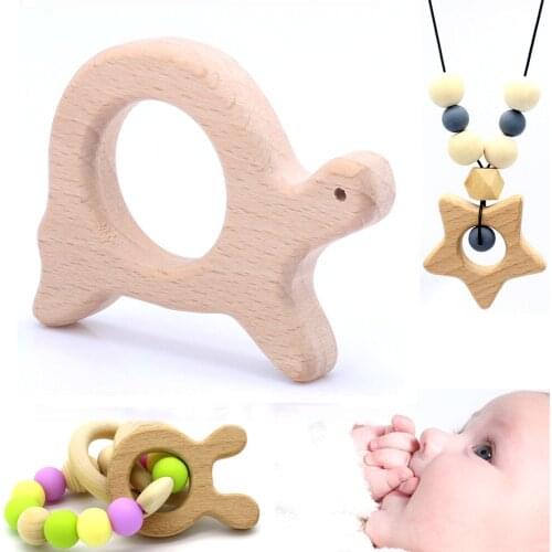 OlingArt Tooth bite 2pcs beech wooden unfinished Turtle Ocean Series natural childrens toys DIY Eco-friendly jewelry Making