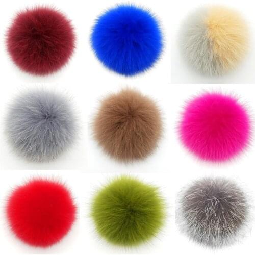 Multi color15cm Fluffy Real fox fur pom pom For keychain Shoes Accessories Genuine Fur balls For bags knitted beanies cap hat