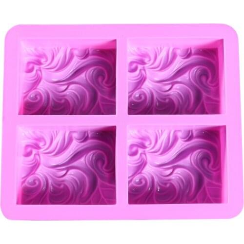 4 Wave Flower Silicone Handmade Soap Mold Cake Mold Plaster Oil Essential Molds DIY Aromatherapy Candle Mold