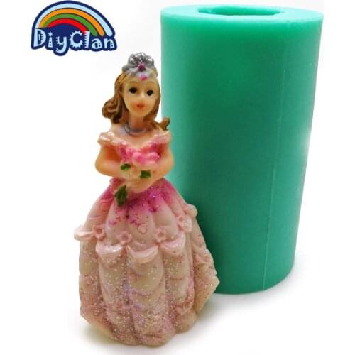 Stereo Princess Modeling Candle Mold Cake Decorating Tools Soap Molds Baking Beautiful Girl Chocolate Mould Cake Tools S0510GZ