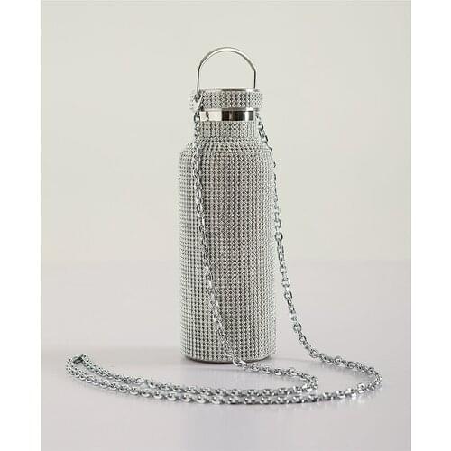 Rhinestone sparkling High-end Thermal Bottle Stainless Steel Diamond Thermo Water Bottle with Lid Vatnsflaska Drinkware BS50SP