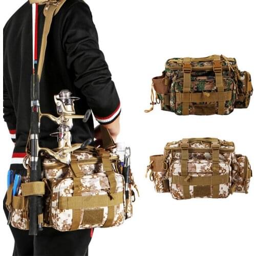 Fishing Storage Bag Sport Waist Pack Waterproof Fishing Tackle Bag Single Shoulder Bag Crossbody Bag Fishing Lures Storage Bag
