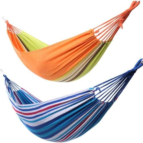 Ultralight Camping Hammock with backpack Hot Sale rainbow Outdoor Leisure Portable Hammock canvas Hammocks