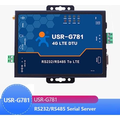 USR-G781 Industrial transparent data transmission RS232/RS485 Serial to 4G LTE DTU Modem Serial with Ethernet Port