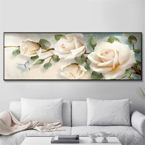 Cross Stitch Diamond Embroidery 2021 New Modern Living Room Flowers Rose Butterfly Diamond Painting Full Square/Round A1751