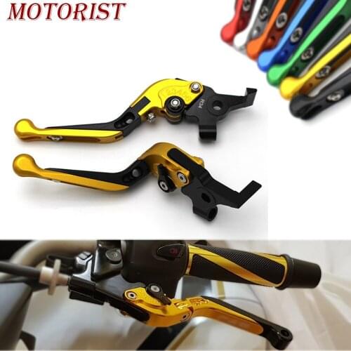 Motorist High Quality Motorcycle Adjustable Folding Extendable Brake Clutch Lever For ktm DUKE 125 200 390 2011-2014 with logo