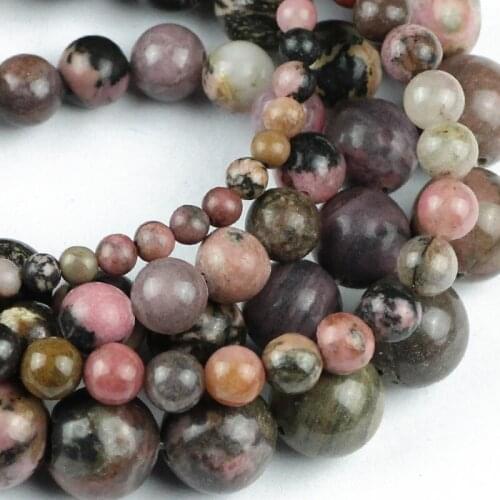 YHBZRET Natural Algae Grass fossils Stone Spacer Round Loose Beads For Jewelry making 4/6/8/10/12MM DIY Bracelet Accessories