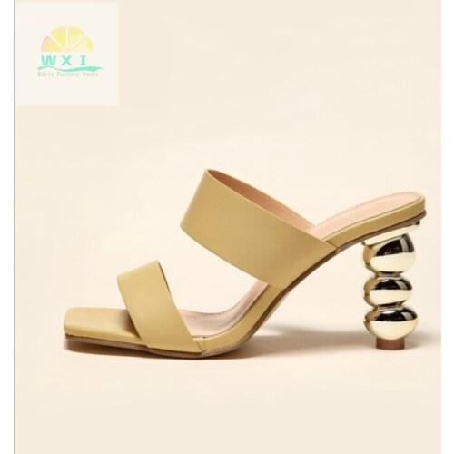 New Arrival Punk Style Strange Heeled Women Slip On High Heel Shoes 5 Colors Gladiator Sandals Cool Ladies Shoes Woman