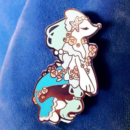 Cartoons Floral Primarina Enamel Brooch Pin Backpack Hat Bag Lapel Pins Badges Women Mens Fashion Jewelry Accessories