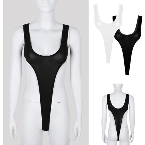 Womens Hot One Piece See Through Sheer Lingerie Swimwear Swimsuit Transparent Swimming Suit High Cut Thong Leotard Bodysuit
