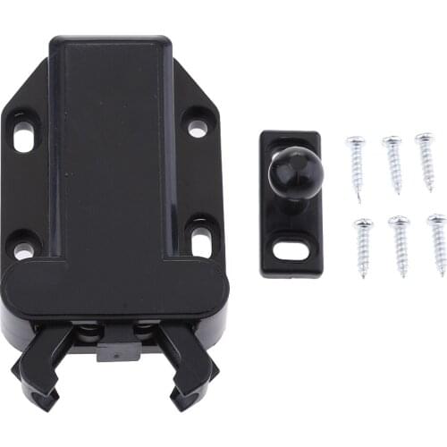 1 Set Touch Latch Push To Open Door Latch Non-Magnetic Safe Push Latch Black