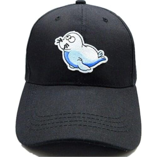 2021 Cartoon Sea Lion Embroidery Cotton Baseball Cap Hip-hop Cap Adjustable Snapback Hats for Men and Women 95