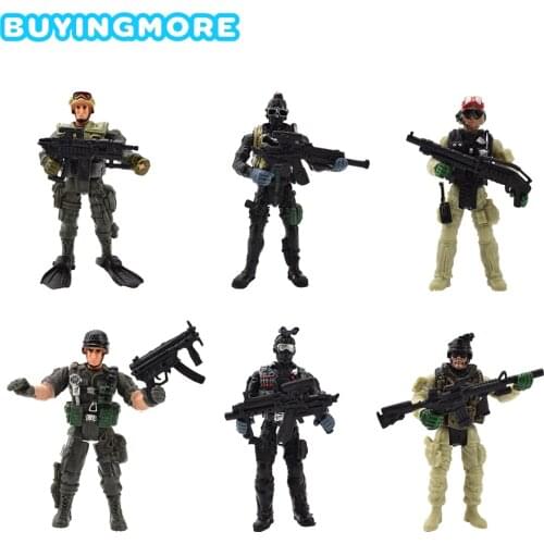 6 Pcs/set American Soldiers Plastic Model Toys for Children Cool Heroic Model Movable Joints Action Figure Toys for Boys Gifts