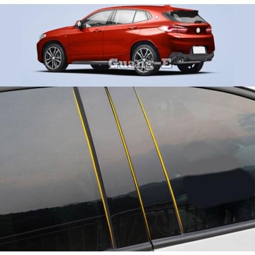 Car PC Material Pillar Post Cover Door Trim Window Piano Black Molding Sticker Plate For BMW X2 SDrive XDrive 20i 25i 2019-2022