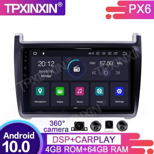 4+64G Android 10.0 For Volkswagen polo 2008-2015 Car Multimedia Player GPS Navigation Headunit Radio Audio Stereo Tape Recorder